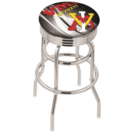 Holland Bar Stool Co 30" Chrome 2-Ring Virginia Military Inst Swivel Bar Stool, Accent Ring L7C3C30VAMilI-D2